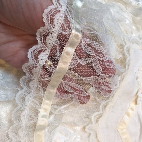 Gunne Sax Vintage 80s Lace Peasant Dress Ivory Ecru 6 Months - Picture 4 of 8